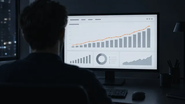 An operator reviewing a growth dashboard on a desktop screen